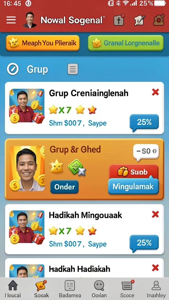 Fitur interaksi sosial yang menyenangkan.