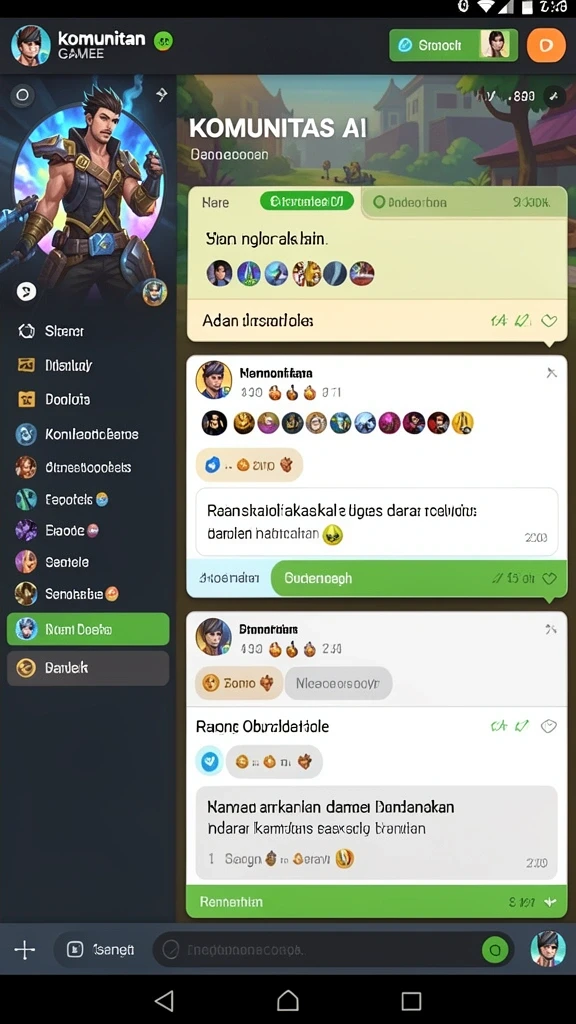 Fitur karakter dengan variasi yang beragam.