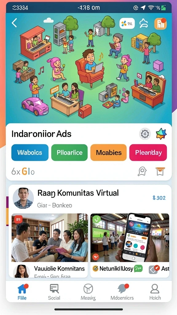 Tampilan antarmuka yang modern dan cerah.