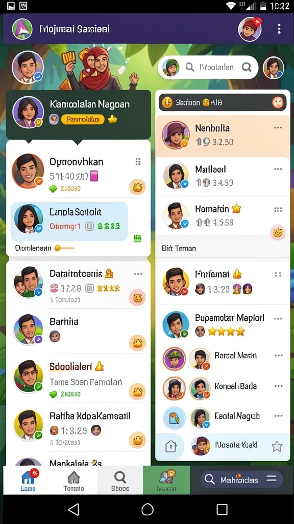 Tangkapan layar menampilkan level penuh warna dan grafis yang menawan.
